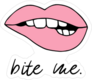 Pink Biting Lips Sticker