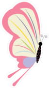 Pink & Blue Butterfly Silhouette Sticker