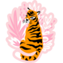 Pink Boho Tiger Sticker
