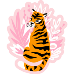 Pink Boho Tiger Sticker