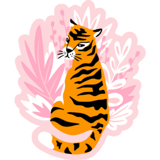 Pink Boho Tiger Sticker