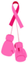 Pink Boxing Gloves With Breast Cancer Pink Ribbon Sticker