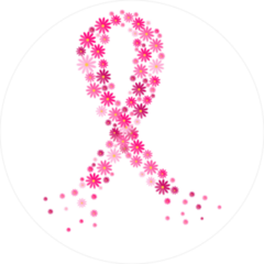 Pink Breast Cancer Awareness Pink Ribbon Daisy Flower Sticker