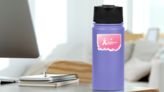 Pink Breast Cancer Awareness Sticker on a Water Bottle (New) example
