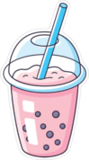 Pink Bubble Milk Tea Or Boba Sticker