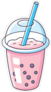 Pink Bubble Milk Tea Or Boba Sticker
