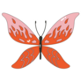 Pink Butterfly Icon With A Flames Y2k Style Sticker