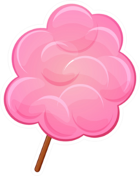 Pink Candy Floss Sticker