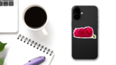 Pink Carnations Sticker on a Phone (New) example