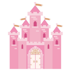 Pink Cartoon Castle Sticker