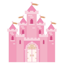 Pink Cartoon Castle Sticker