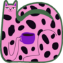 Pink Cat Drinking Coffee Sticker