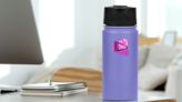 Pink Cheerleading Sticker on a Water Bottle (New) example