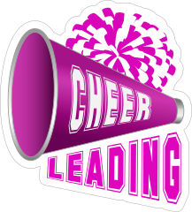 Pink Cheerleading Sticker