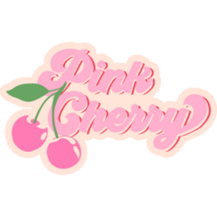 Pink Cherry Text Sticker