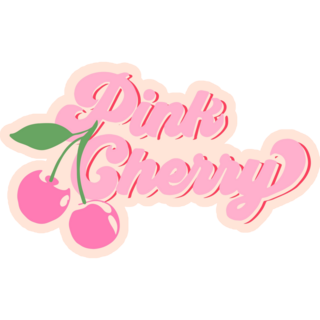 Pink Cherry Text Sticker