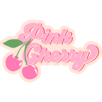 Pink Cherry Text Sticker