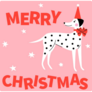 Pink Christmas Dalmatian Sticker