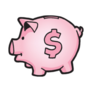 Pink Classic Piggy Bank Sticker