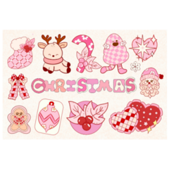 Pink Coquette Xmas Sticker Sheet