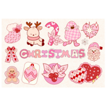 Pink Coquette Xmas Sticker Sheet