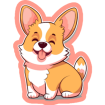 Pink Corgi Giving Smile Sticker