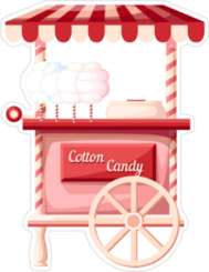 Pink Cotton Candy Cart Sticker