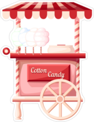 Pink Cotton Candy Cart Sticker