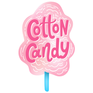 Pink Cotton Candy Typography Sticker