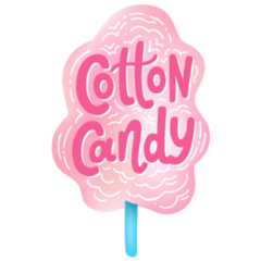 Pink Cotton Candy Typography Sticker