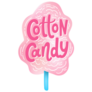 Pink Cotton Candy Typography Sticker
