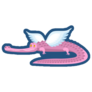 Pink Crocodile With Wings Sticker