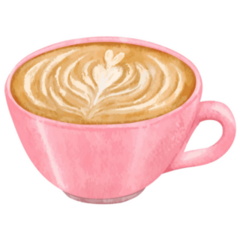 Pink Cup Of Coffee Sticker