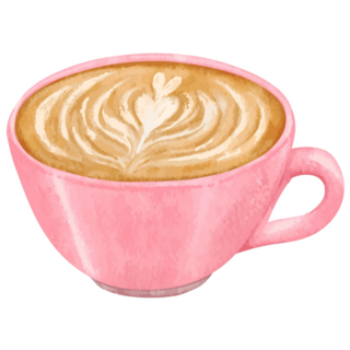 Pink Cup Of Coffee Sticker