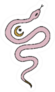 Pink Cute Snake Moon Bohemian Illustration Sticker