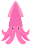 Pink Cute Squid Illustration Sticker