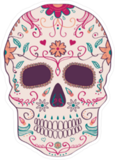 Pink Day Of The Dead Skull Sticker