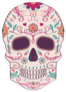 Pink Day Of The Dead Skull Sticker