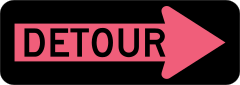 Pink Detour Right Sticker