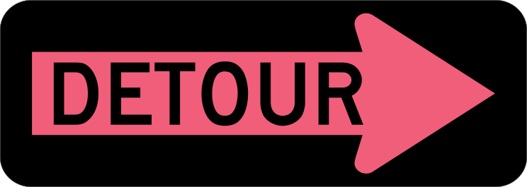 Pink Detour Right Sticker