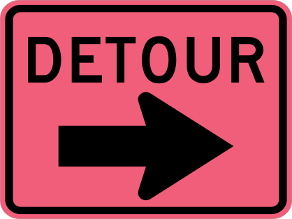 Pink Detour with Arrow Sticker