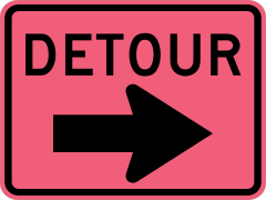 Pink Detour with Arrow Sticker