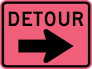 Pink Detour with Arrow Sticker