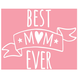 Pink Doodle Best Mom Ever Lettering Sticker