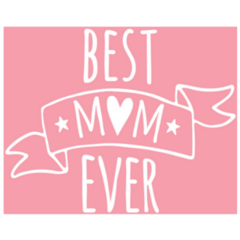 Pink Doodle Best Mom Ever Lettering Sticker