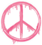 Pink Dripping Peace Sign Sticker