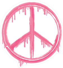 Pink Dripping Peace Sign Sticker