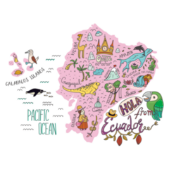 Pink Ecuador Map Sticker