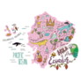 Pink Ecuador Map Sticker