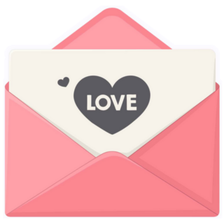 Pink Envelope Love Heart Icon Sticker
